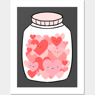 A jar fill with hearts valentines day Posters and Art